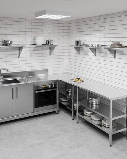 AmGood 12" X 16" Stainless Steel Wall Shelf | Metal Shelving | Garage, Laundry, Storage, Utility Room | Restaurant, Commercial Kitchen | NSF
