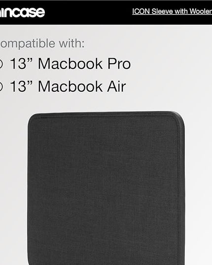 Incase ICON Sleeve with Woolenex - MacBook Air 13 inch M1, 2020, 2019, 2018 & MacBook Pro 13 inch 2019, 2018, 2017, 2016 Case - Fitted MacBook Case, Laptop Sleeve, Hard Cover, Durable (Blush Pink)