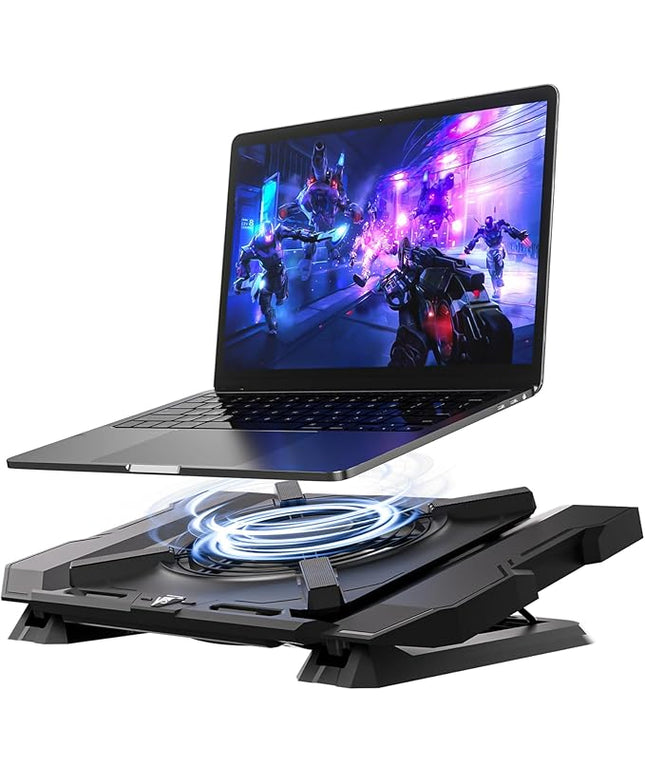 GSCOLER Laptop Cooling Pad, Gaming Laptop Cooler with 7.1 Inch Powerful Fan, RGB Lights & 3-Speed Fan Control & LCD Diamond Design, Height Adjustable Quiet Laptop Cooling Stand for 12"-21" Laptops etc