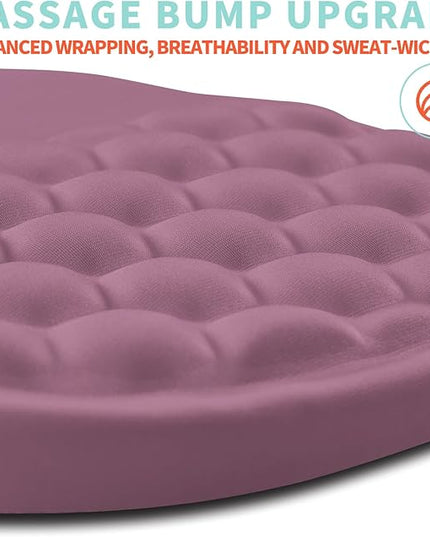 Ergonomic Mouse Pad Wrist Support with Memory Foam Massage Bulge, Carpal Tunnel Pain Relief Mousepad Wrist Rest for Mouse(12x8 inch, Dark Pink)