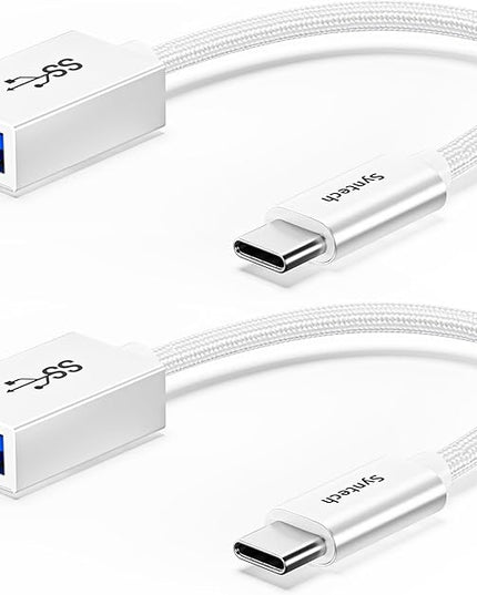 Syntech USB Type C to USB Adapter, Aluminum Alloy, Male to Female, 5 Gbps Transfer Speed, Compatible with iPhone, MacBook, iPad, Pixelbook, Dell, Surface, Lenovo, Samsung Galaxy