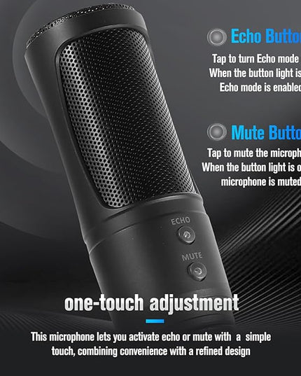 USB Condenser Microphone Audio Recording Microphone with Triangular Stand Suitable for Windows macOS Ideal for Content Creation Live Streaming Online Meetings Gaming and Remote Work(K2S)