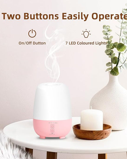SEEDSEEL Cordless Essential Oil Diffuser 150ML, Rechargeable Battery, 7H Runtime, 7 LED Lights, Mini Portable Aromatherapy Diffuser for Home, Office, Bathroom, Travel