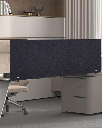DouSeiAi Clamp-On Desk Divider, Desk Privacy Panel, Office Sound Absorbing Cubicle Partitions, One-Side Panel, 59.1x 23.8x1inch/Dark Gray