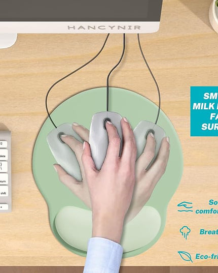 Ergonomic Mouse Pad with Wrist Support, Comfortable Gel Mouse Pads Wrist Rest, Computer Mouse Pad with Non-Slip PU Base, Relief Mousepad for Gaming Work Home Desk Accessories Office Decor