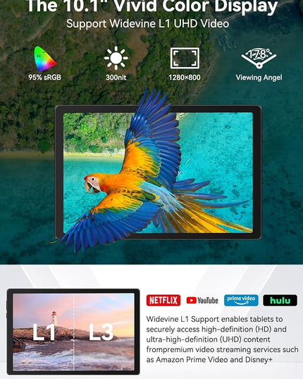 2025 Upgraded Android Tablet with Charging Speaker Dock, 2 Years Protection, Octa-Core CPU, 14GB+64GB Storage with 1TB Expansion, WiFi 6, BT5.3, Google Tablet, US Version