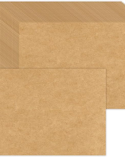 4 x 6 Blank Kraft Cards (Set of 100) - Thick, Heavy Card Stock for Post Cards, Photo Paper Invitations, Greeting, Note, Thank You, Index Cards - Plain for Writing, Stamping, Printing, Art, DIY Making