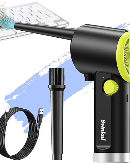 Compressed air Duster Electric, Computer air Blower Gun, air Blower for Computer Keyboard, Cordless air Duster, for Cleaning Camera Toys Greenery Computer Keyboard, etc（Brushless Motor）