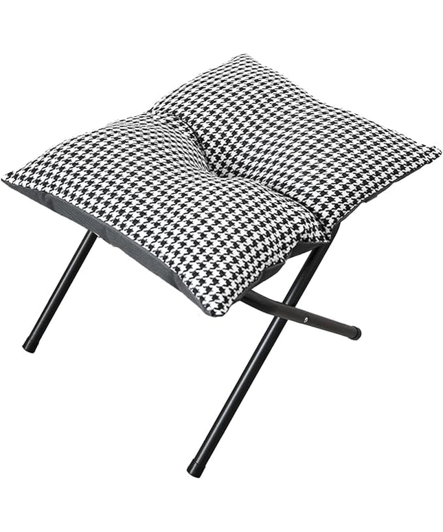 Foldable Foot Rest Stool for Under Desk or Sofa - Office Footrest Ottoman, Portable Leg Rest for Home & Office (Houndstooth)