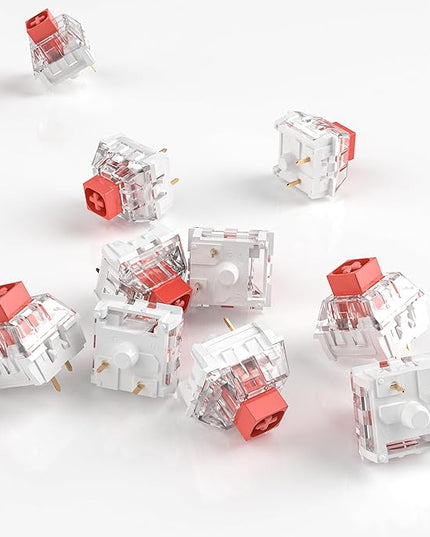 Kailh Box Red Switches for Mechanical Keyboard,3-Pin 45gf Linear/Factory Lubed/Dust&Waterproof Switches(Kailh Box Red,36Pcs)