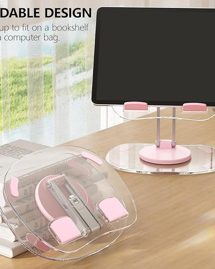 Ywmsfl Notebook Holder Adjustable Heights Clear Tablet Stand Compatible for Notebook Portable Desk Stand Organizers Laptop