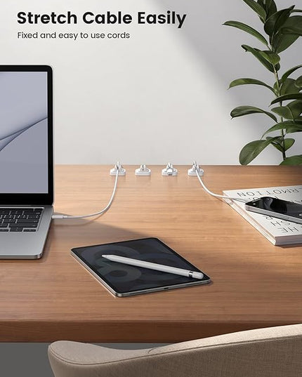 5Pack [Spring Fixed] Cord Holder Clips, Desk Organizer Accessories- Lamicall Cable Holder Mother's Day for Mother, Cable Management, Workspace Organizer & Accessories, Wire Clips for Nightstand