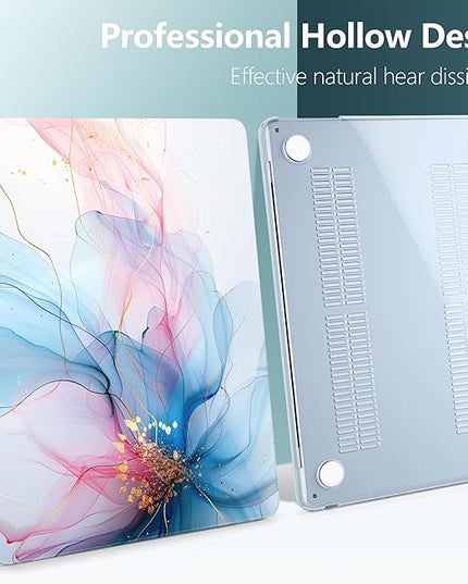 DONGKE for M4 MacBook Air 13.6 Inch Case 2025 2024 2023 2022 Model A3240 A3113 A2681 M3 M2 Chip, Plastic Hard Shell Case Cover with Touch ID for MacBook Air 13 Inch M4 - Soft Flowing Colors