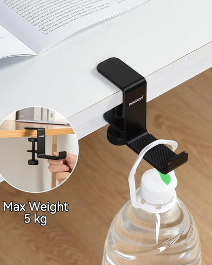 aceyoon Foldable Headphone Stand for Desk, Aluminum Headset Stand Clamp Hook Under Desk Space Save Mount, Headset Holder for Gaming Headphone (Single Foldable Stand)