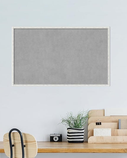 Amanti Art White Framed Magnetic Board 25x41 Large Vision Board for use with Magnets, 100% Metal Sheet to Display Items as Office Decor or for Home Organization in mudroom, Kitchen or Kids Room