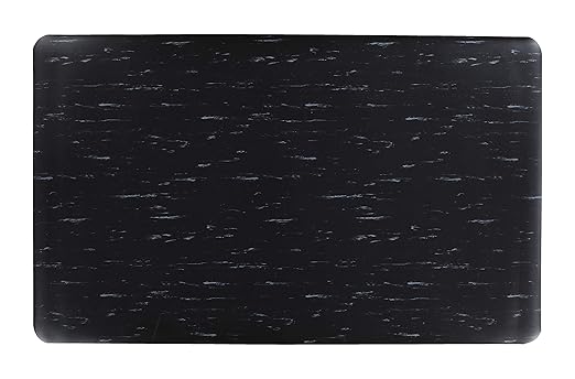 Guardian Marble Top Anti-Fatigue Floor Mat, Vinyl, 3'x5', Black, Black Marble (34366030CD)