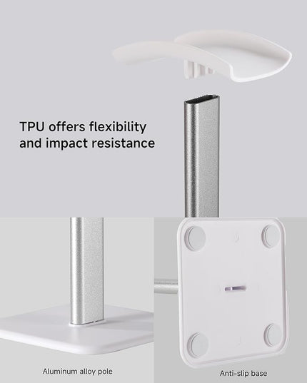 Sleek Modern Headphone Stand for Desk - Easy Assembly & Disassembly - Exquisite Craftsmanship Headset Holder for All Type PC Wireless Gaming Headset (White)