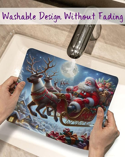 Chrismas Mouse Pad Square Mouse Pads with Stitched Edge, Computer Mousepad with Non-Slip Rubber Base for Computer Laptop Office Desk Accessories 9.5x8 Inches