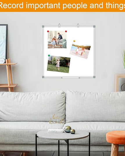 H-Qprobd 4' x 4' (2 Pack) Dry Erase Board for Wall Magnetic Presentation Whiteboard with Long Pen Tray, Wall-Mounted White Boards for Home, Office & School
