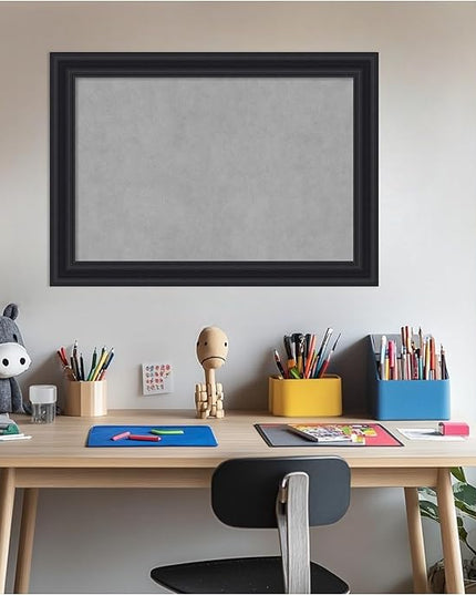 Amanti Art Black Framed Magnetic Board 20x28 Medium Vision Board for use with Magnets, 100% Metal Sheet to Display Items as Office Decor or for Home Organization in mudroom, Kitchen or Kids Room