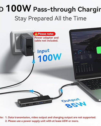 HODO USB C Docking Station Dual Monitor Adapter for Dell HP, Laptop Docking Station 3 Monitors Quad Display USB C Hub Dongle to 2 HDMI 4K,DP 8K, VGA,4 USB,PD, Adapter 9 in 1 Laptop Dongle