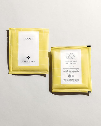 Art of Tea | Organic Happy Jasmine Green Tea | 50 Eco Friendly Pyramid Tea Bag Sachets