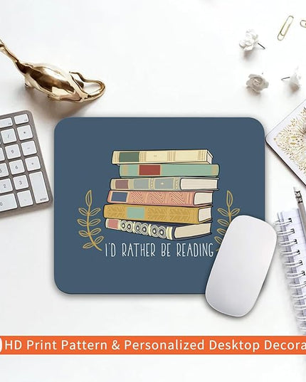 Square Mouse Pad Books, Personalized Premium-Textured Custom Mouse Mat Design, Washable Mousepad Cloth, Non-Slip Rubber Base Computer Mouse Pads for Wireless Mouse