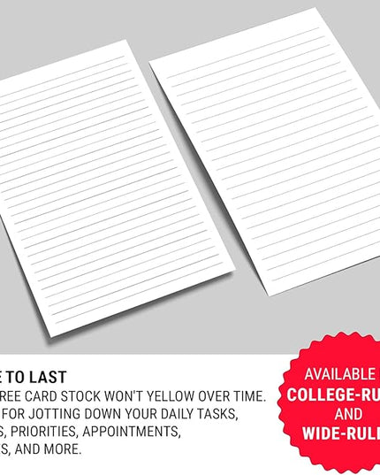 321Done Ruled Notepad - 50 Sheets (5.5" x 8.5") - Luxury Planning Note Pad with Lines - Thick Premium Paper - Made in USA - Plain White