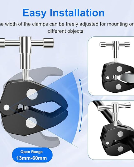 EMART 22inch Articulating Magic Arm Camera Mount with Super Clamp, Friction Power Adjustable Camera Mounts & Clamps with Magicarm and Cold Shoe for Photography/Videography/Webcam/Flash Light