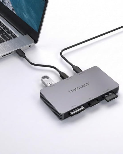 6-in-1 Professional Multi-Card Reader for CFexpress Type A & Type B, SDXC UHS-II, MicroSD – USB 3.2 Gen 2 (10Gbps) with Extra USB-A Hub Port & Auxiliary Power Support for Sony/Canon/Nikon/Mac/Windows
