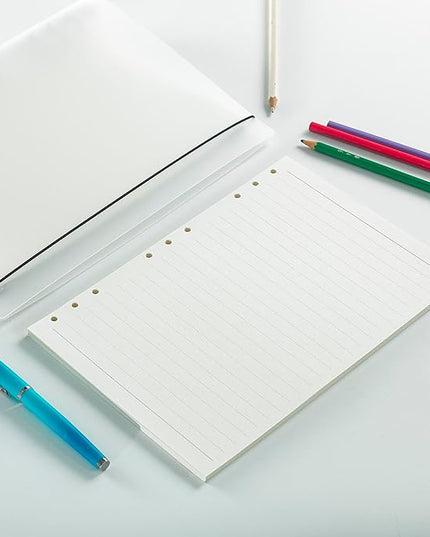 90 Sheets Lined Planner Refill Paper, 255x180mm, 9 Holes Inserts Paper B5 Loose Leaf Notebook Insert for Filofax Bullet Journals Diary