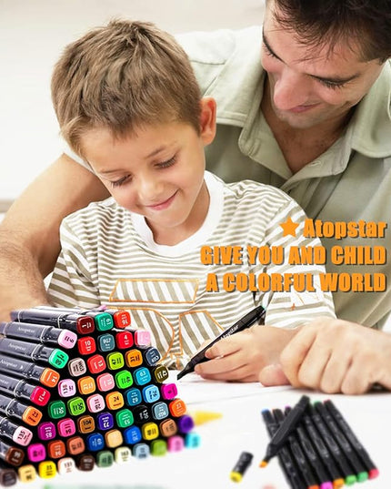 120 Colors Alcohol Markers Artist Drawing Art Markers for Kids Dual Tip Markers for Adult Coloring Painting Supplies Perfect for Gift(120 Black Shell)