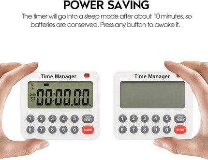 Digital Countdown Kitchen Timer - AIMILAR AY4052-2 Magnetic Count Up Down Cooking Timer with Magnet Back Loud Alarm Directly Input Hours Minutes and Seconds (2 Pack)