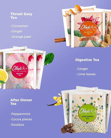 Olinda Relax Tea Sampler Herbal Gift Box 45 Count Assorted Wellness Tea Set 9 Calming Herbal Tea Bags Thoughtful Variety Pack for Stress Relief & Sleep Caffeine Free Birthday Gift for Women