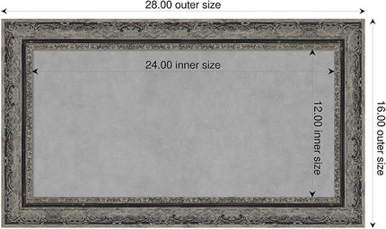 Amanti Art Black Framed Magnetic Board 16x28 Small Vision Board for use with Magnets, 100% Metal Sheet to Display Items as Office Decor or for Home Organization in mudroom, Kitchen or Kids Room