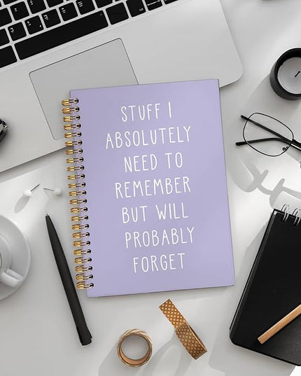 LIANGW Funny Purple Notebooks for Work, Funny Work Gifts for Coworkers & Boss, Coworker Office Gifts for Men Women, Fun Spiral Notebooks Journals for Writing, Funny Office Supplies 5.5x8.3 Inch