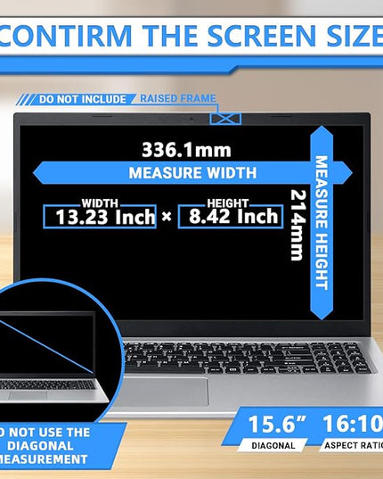 ZOEGAA Magnetic Laptop Privacy Screen 15.6 Inch, for HP Dell Acer Asus Lenovo Thinkpad, Removable 16:10 Laptop Screen Privacy Shield, Anti Spy, Anti Glare, Blue Ray Reduction