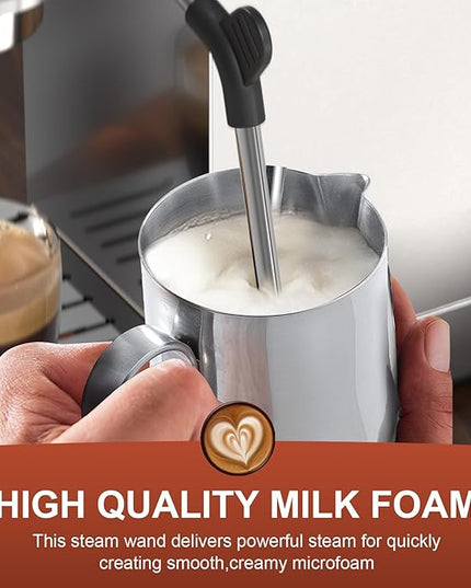 Espresso Machine 20 Bar, Compact Espresso Coffee Machine with Steam Milk Frother & 47oz Removable Water Tank, Hot Water Function for Home Cappuccino, Latte