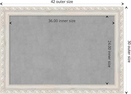Amanti Art White Framed Magnetic Board 30x42 Large Vision Board for use with Magnets, 100% Metal Sheet to Display Items as Office Decor or for Home Organization in mudroom, Kitchen or Kids Room