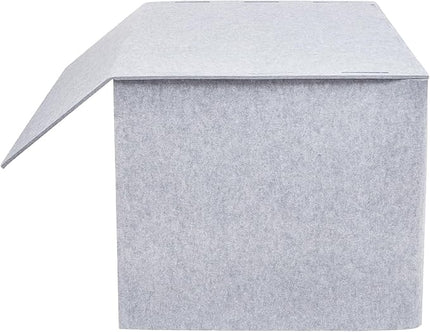 Desktop Soundproof Cover 31" H X 31" W X 31" L Recording Booth Portable Vocal Recording Booth with Double Sound Insulation Vocal Sound Absorbing Shield for Recording Studios, Offices（Gray）