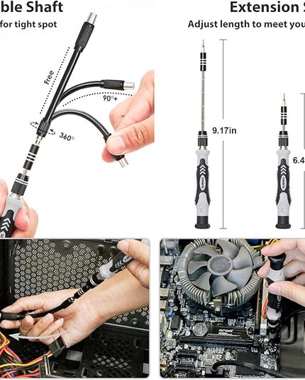 STREBITO Precision Screwdriver Set 142-Piece Computer Tool Kit Magnetic Screwdriver Set Laptop Screwdriver Kit Electronic Repair Kit Tech Toolkit for PC, Phone, Macbook, Nintendo, PS4, Xbox Controller