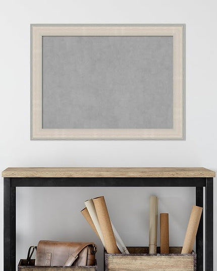 Amanti Art White Framed Magnetic Board 24x32 Medium Vision Board for use with Magnets, 100% Metal Sheet to Display Items as Office Decor or for Home Organization in mudroom, Kitchen or Kids Room