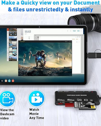 xD-Picture Card Reader USB 3.0, Memory Card Reader for xD/CF/MS/SD/TF Card - 7-in-1 Card Reader/Adapter for Windows, Mac, iOS, Android(USB-A + USB-C)