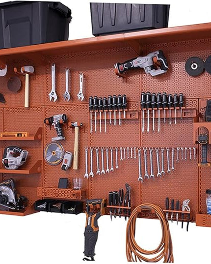 OmniWall Weekend Warrior XL Metal Pegboard Wall Organization System (Orange/Orange)