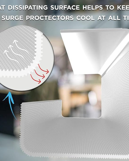 No-Screw Under Desk Cable Management Tray - Self-Adhesive Installation, Cord Management, Cable Tray, Under Desk Wire Organizer - White Set of 2
