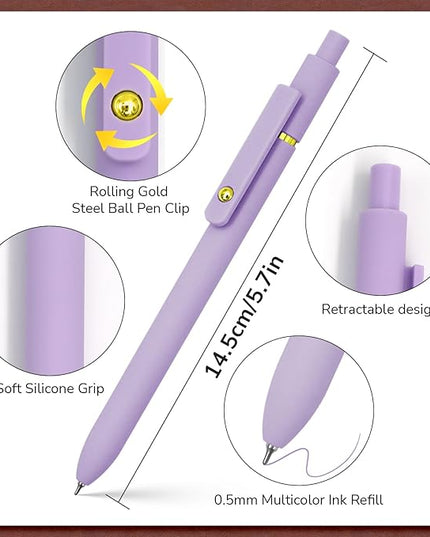 UIXJODO Colored Pens, 12 Pcs Colorful Pens Fine Point Smooth Writing Pen, 0.5mm Colored Ink Gel Pen for Journaling Note Taking, School Supplies Gifts for Women (12 Pcs Gold Vibrant and Vintage)