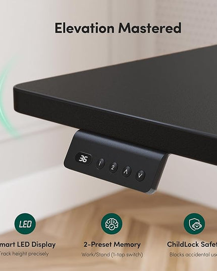 FEZIBO 75 * 63 L Shaped Standing Desk, Electric Height Adjustable L Shaped Desk, Suitable for Home Office, Black