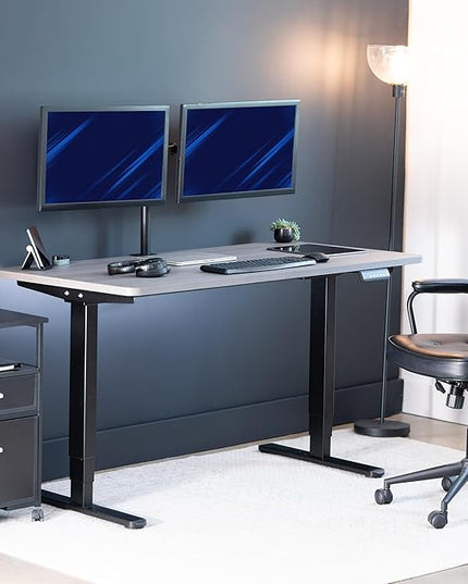 VIVO Electric 55 x 28 in Dual Motor Sit Stand Desk, Memory Height Adjustment, 2B Series, Dark Gray Top Black Frame, DESK-KIT-2B55G