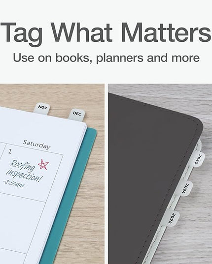 Redi-Tag Laser Index Tabs, Divider Tabs, Permanent Adhesive Index Labels, Customizable Divider Labels, 7/16" x 1", White, 180 Tabs, (B33001)