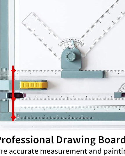 Frylr Inch A3 Drawing Board Drafting Table Multifunctional Drawing Board Table with Clear Rule Parallel Motion and Angle Adjustable Measuring System